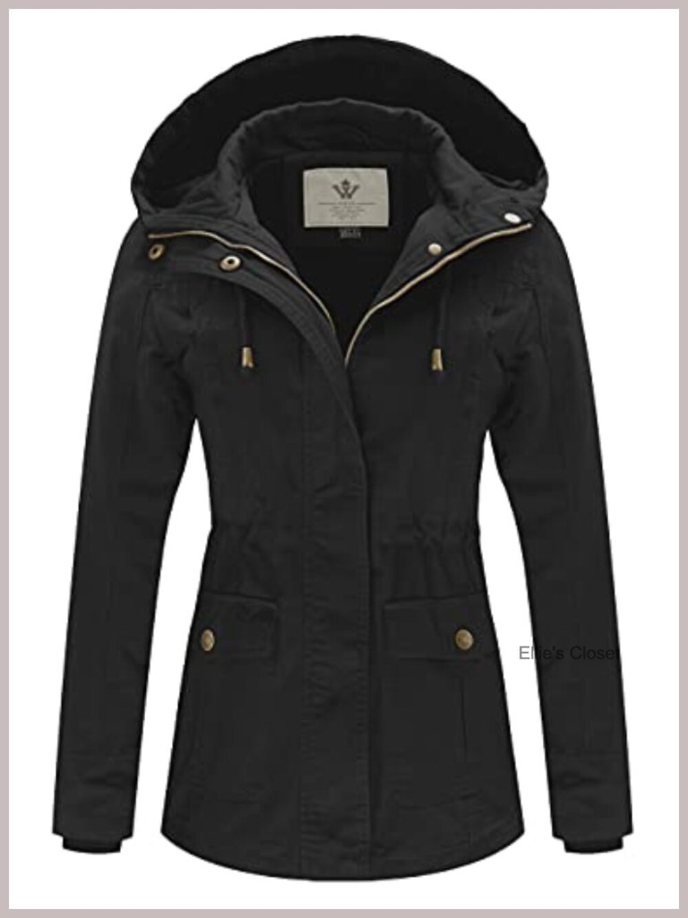 Women's Cotton Military Anorak Jacket Lightweight Slim Fit Cargo Pockets